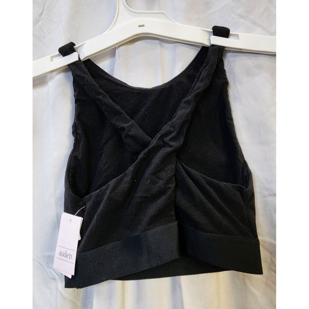 New Auden Women's Black Round-Neck Unlined Racerback Bralette Size M - Picture 3 of 3